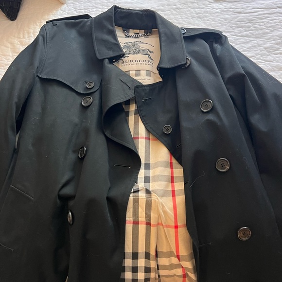 vintage black burberry trench coat